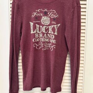 Lucky Brand Maroon Waffle Knit Top
